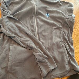 Gray Zip-Up Fleece Jacket